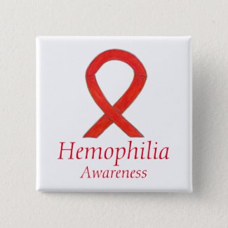 Hemophilia Red Awareness Ribbon Custom Pin Pendant