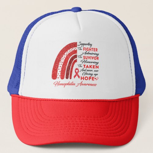 Hemophilia Warrior Supporting Fighter Trucker Hat