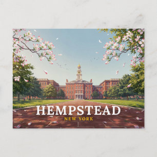 Hempstead New York Town Hall Dogwood Travel Postcard