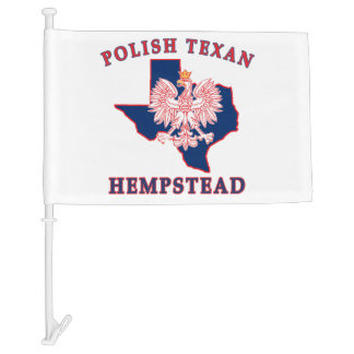 Hempstead Polish Texan Car Flag