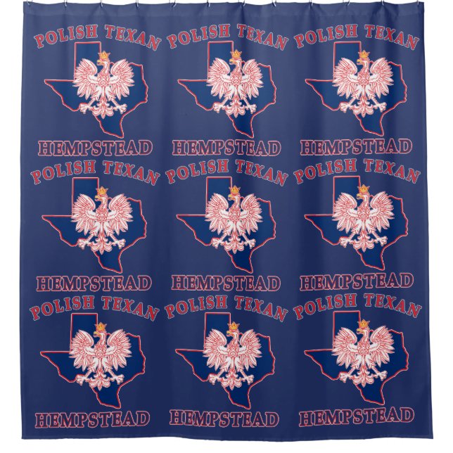 Hempstead Polish Texan Shower Curtain (Front)