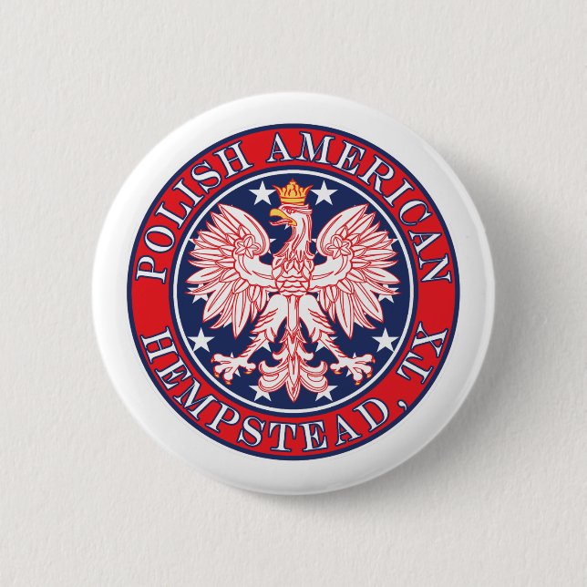 Hempstead Texas Polish American Eagle Button (Front)