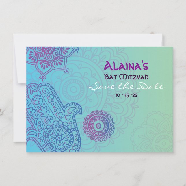 HEMSA HAND Bat Mitzvah Invitation Save the Date (Front)