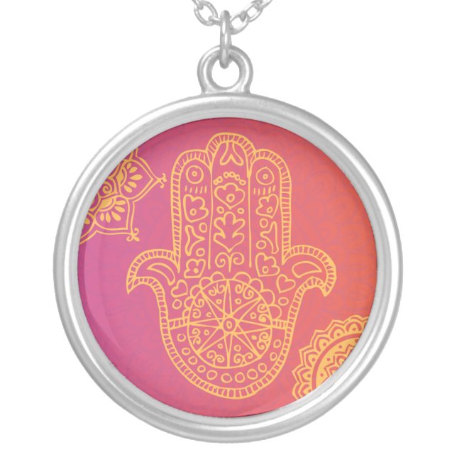 HEMSA HAND of GOD Bat Mitzvah Silver Necklace (Front)