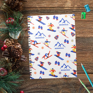 Hemsedal Norway Ski Snowboard Pattern Notebook