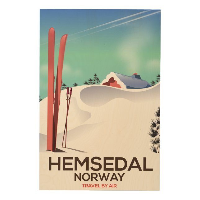 Hemsedal Norway Ski travel poster (Front)
