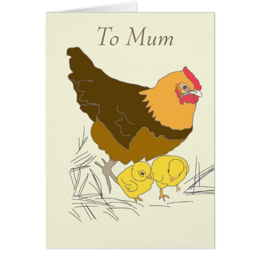 Hen and Baby Chicks Cards (Front)