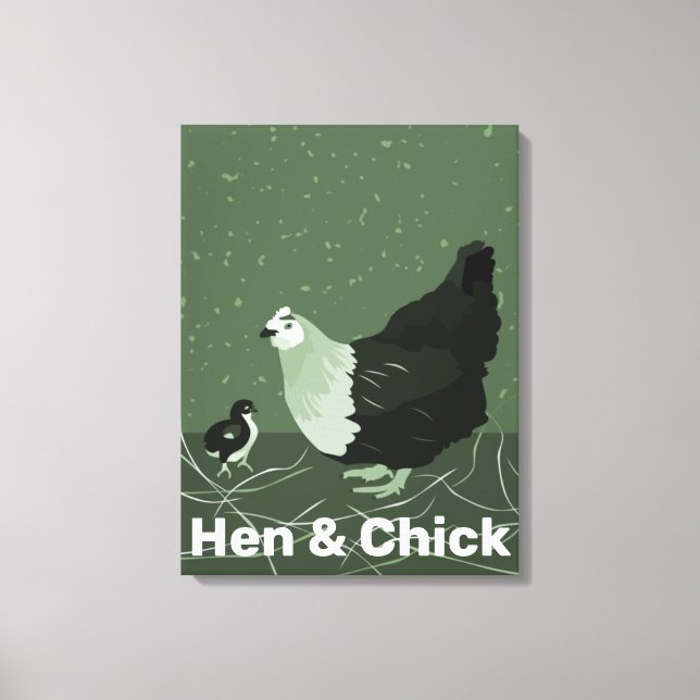 Hen And Chick Green Kitchen Wall Decor (Front)