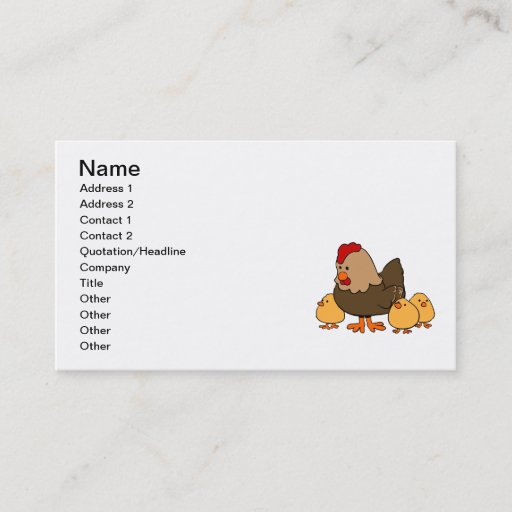 Customizable Hen and Chicks Business Card Template