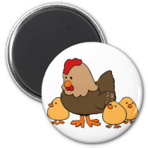 Hen and Chicks Magnet