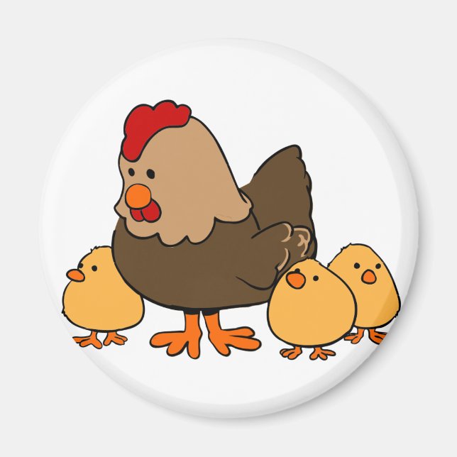 Hen and Chicks Magnet (Front)