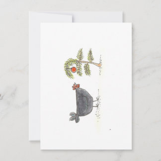 HEN AND CHRISTMAS TREE CARD SUITABLE FOR FRAMING