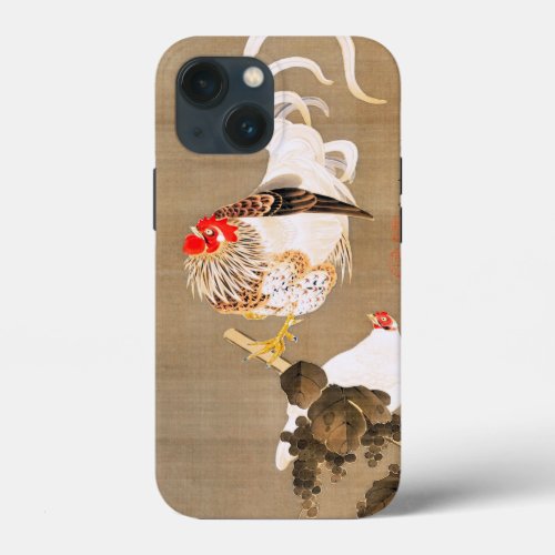 Hen and Rooster with Grapevine by Ito Jakuchu iPhone 13 Mini Case