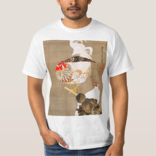 Hen and Rooster with Grapevine by Ito Jakuchu T-Shirt
