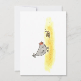 HEN AND SNAIL CARD SUITABLE FOR FRAMING