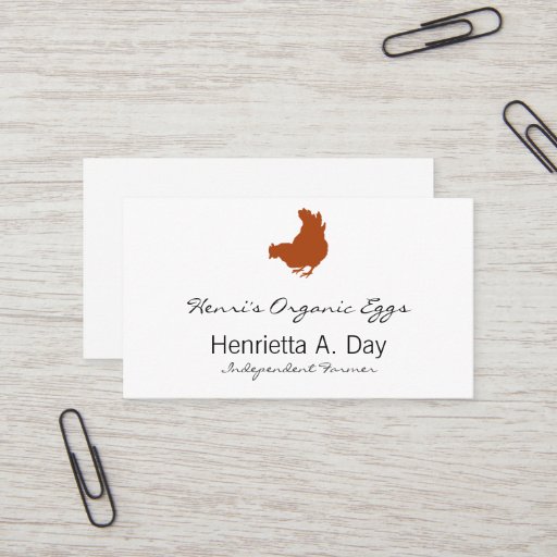 Customizable Hen [chicken, farmer, organic eggs] business card template