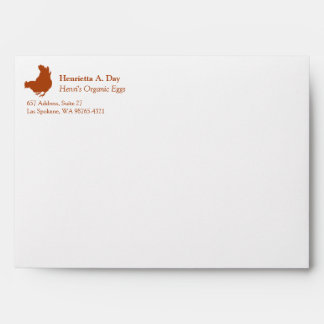 Hen [chicken, farmer, organic eggs] envelope