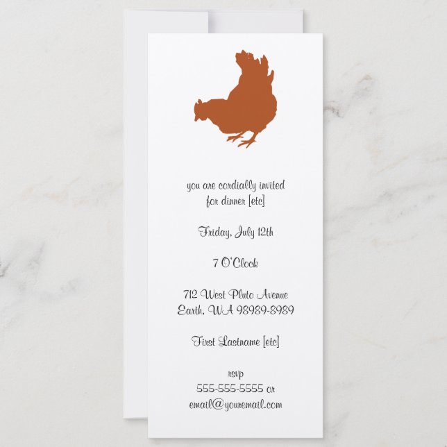 Hen [chicken, farmer, organic eggs] invitation (Front)
