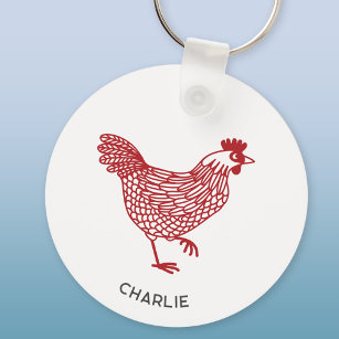 Hen Chicken Personalized Keychain