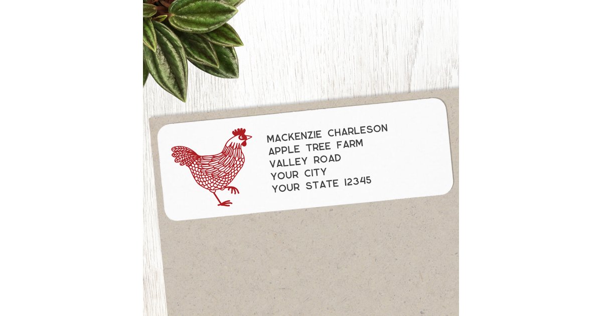 Hen Chicken Personalized Return Address Label | Zazzle