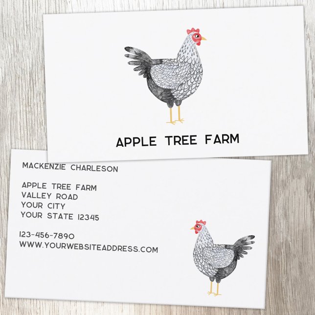 Hen Chicken Poultry Egg Farm Business Card (Fun Wyandotte chicken farm poultry eggs business card)