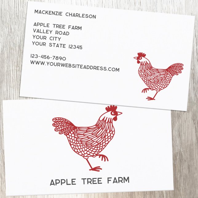 Hen Chicken Poultry Egg Farm Business Card (Hen chicken egg poultry farm modern business card)