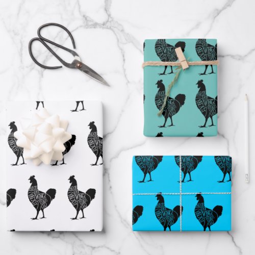 hen chicken wrapping paper sheet