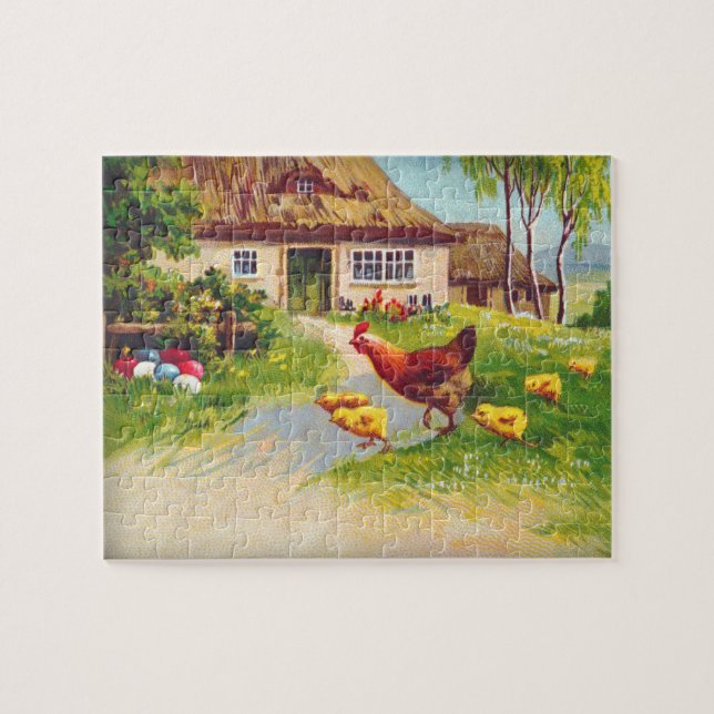 Hen, Chickens and Easter Eggs Jigsaw Puzzle (Horizontal)
