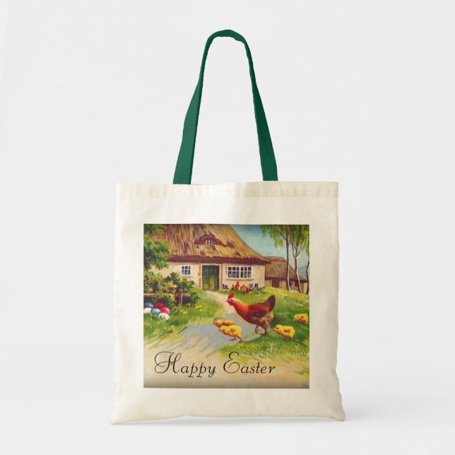 Hen, Chickens and Easter Eggs Tote Bag (Front)