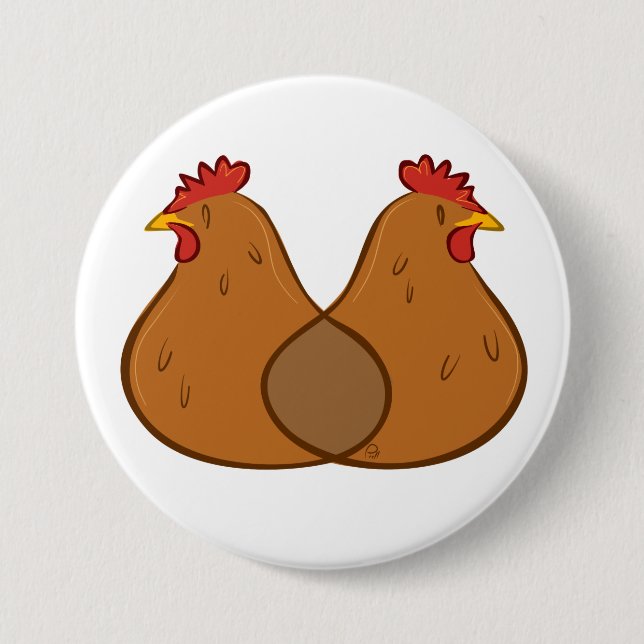 Hen Diagram - Badge Button (Front)