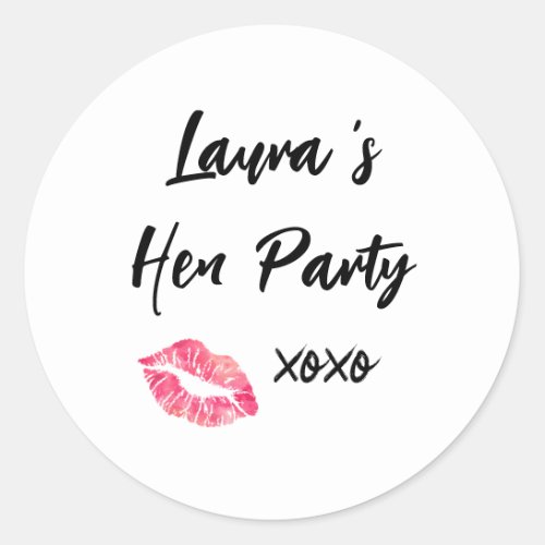 Hen Do weekend bag bachelorette party Classic Round Sticker