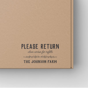 Hen Family Farm Return Carton Rubber Stamp
