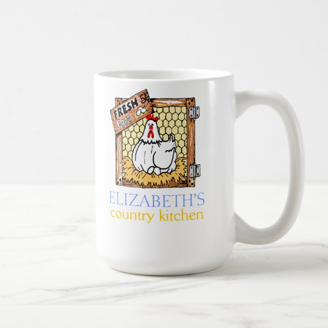 Hen Fresh Eggs-Country Kitchen Coffee Mug (Right)