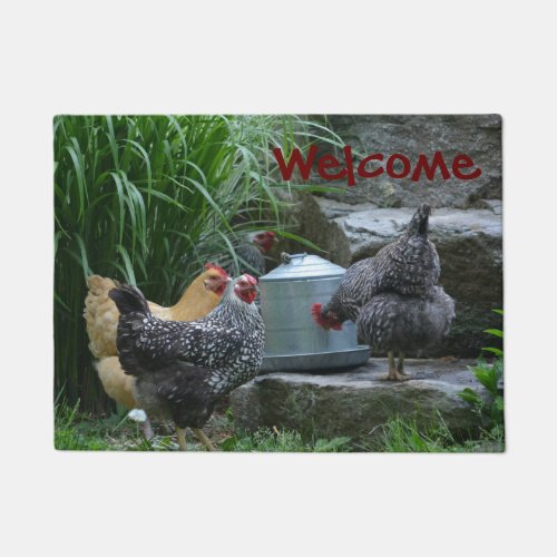 Hen Gossip At The Water Cooler Doormat