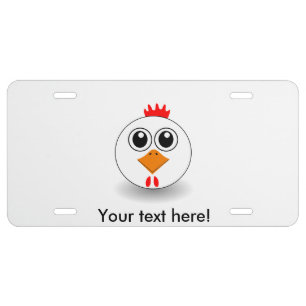 Hen head cartoon license plate