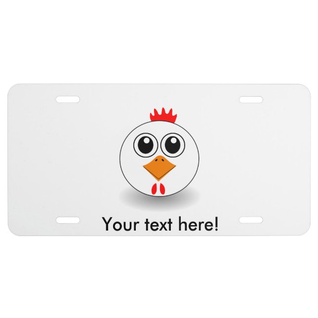 Hen head cartoon license plate (Front)