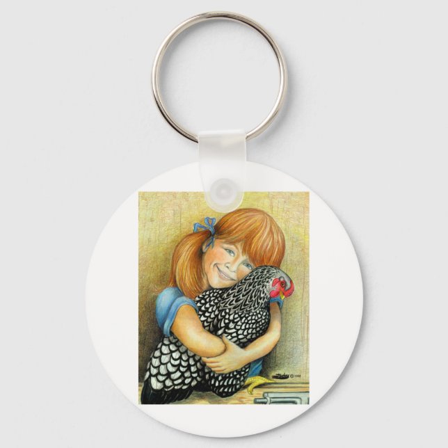 Hen Hugger Keychain (Front)