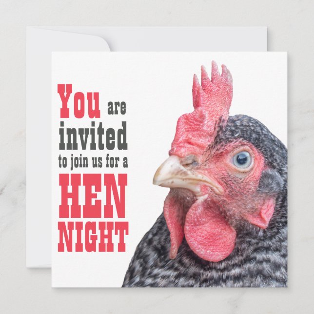 Hen Night Ladies Bachelorette Party Big Chicken Invitation (Front)