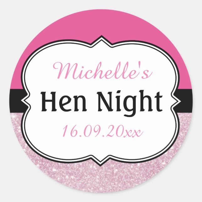 Hen Night Personalized Classic Round Sticker (Front)
