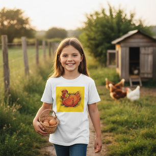 Hen on Nest Bright Farmyard Chicken T-Shirt