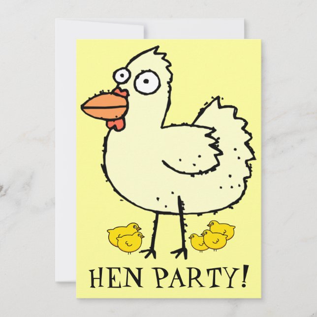 Hen Party! Chicks and Hens Bachelorette Invite (Front)