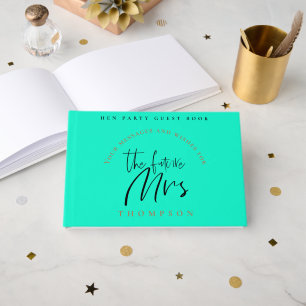 Hen Party Future Mrs Name Stylish Script Neo Green Guest Book