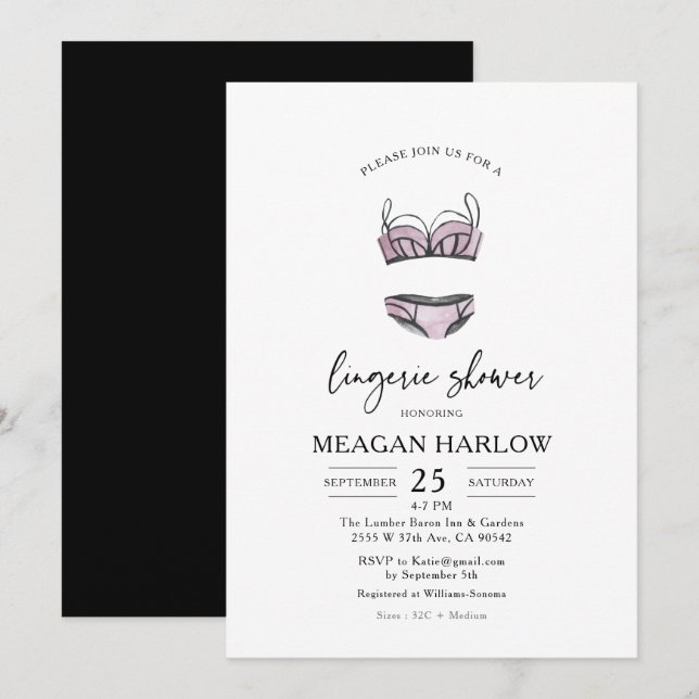 Hen Party Lingerie Bachelorette Party Invitation (Front/Back)