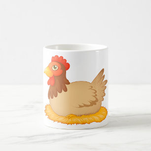 Hen Sitting on Nest Cute Farm Animal Coffee Mug