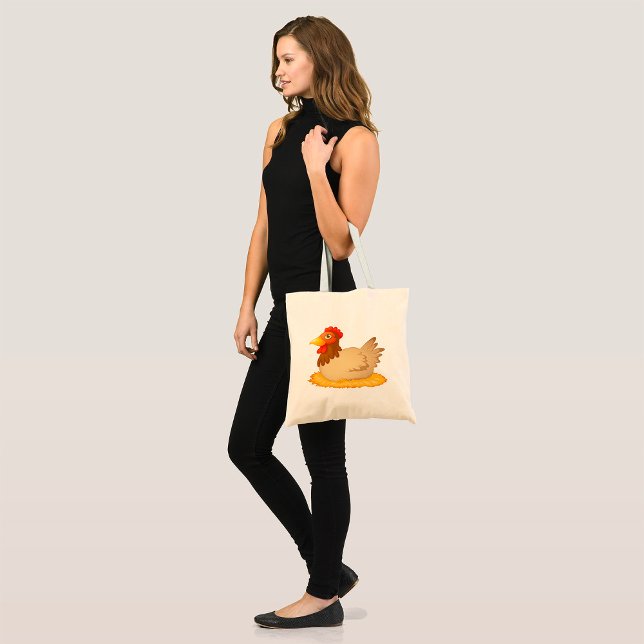 Hen Sitting on Nest Cute Farm Animal  Tote Bag (Creator Uploaded)