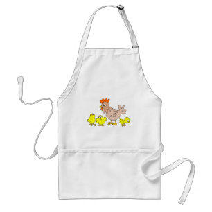 Hen with chicks adult apron