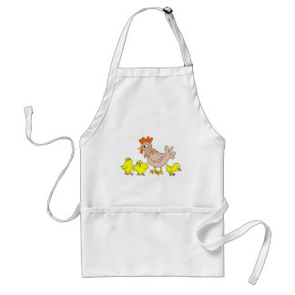 Hen with chicks adult apron