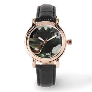 Hen with her Chicks in a Rural Farmyard Landscape Watch