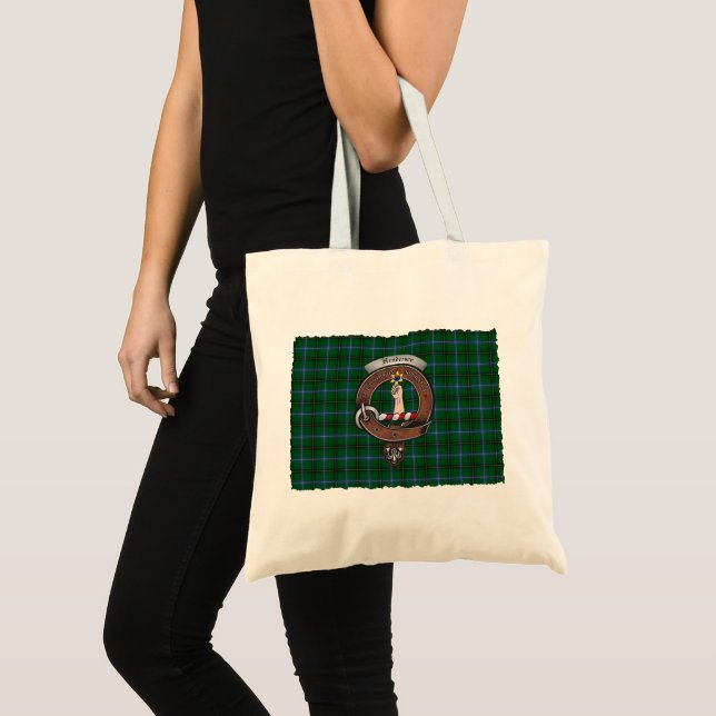 Henderson Clan Badge Tartan Tote Bag (Front (Product))