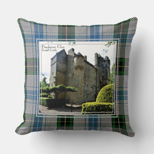 Henderson Clan Fordell Scots Castle Throw Pillow